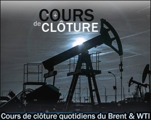 Cours de clôture du pétrole Brent & WTI